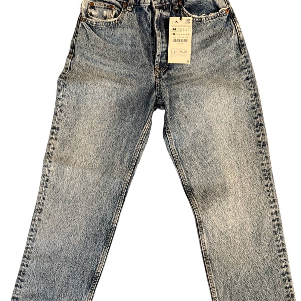 ZARA Straight Leg Blue Jeans NWT